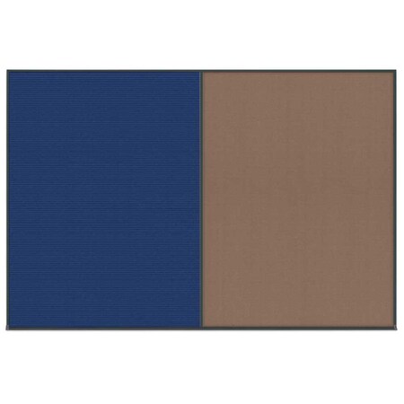 United Visual Products Enclosed Corkboard, 1 Door, 60"x36", 4" Fra, UV3403-BLACK-KEYLIME UV3403-BLACK-KEYLIME